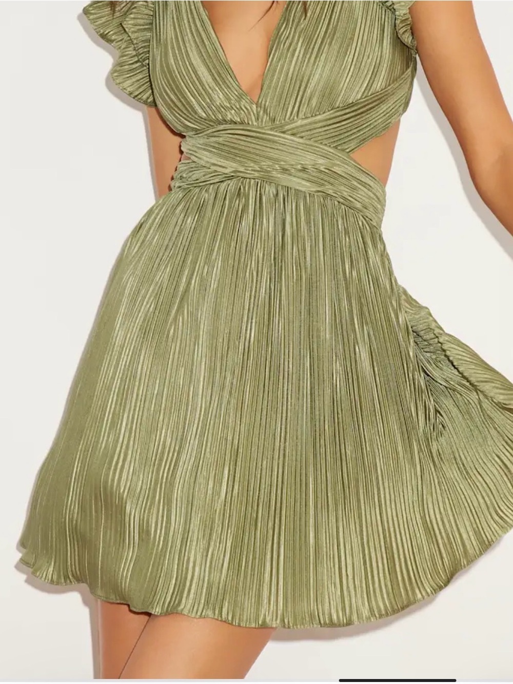 Lulu's Sage Ruched Dress - Picture 7 of 9